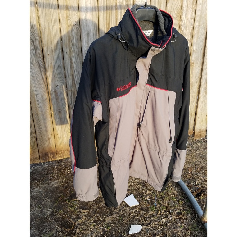 Columbia jacket, and sweater